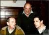 Miguel Delibes Setién y su hermano Manuel junto a Miguel Induráin Larraya.