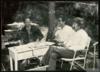 Miguel Delibes Setién con Ramón García y José Ramón Sánchez en Sedano (Burgos).