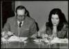 Miguel Delibes Setién con Nuria Espert, durante la llamada "Cena del éxito".