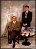 Miguel Delibes Setién con el atleta Isaac Viciosa.