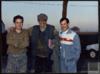 Miguel Delibes Setién con Ismael Tragacete y el hijo de José Tormo, en Corral de Almaguer (Toledo).