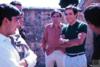 Luis Silió y su hermano Pancho con unos amigos el día de su boda con Ángeles Delibes de Castro.