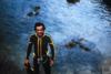 Juan Delibes de Castro equipado con traje de buceo.