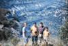 Miguel, Germán y Juan Delibes de Castro acompañan a Marión Ament en una visita por el Cañón del E...