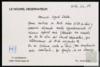 Carta de Françoise y Max Armanet a Miguel Delibes Setién, agradeciendo el texto que les envía par...