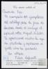 Carta de Pilar Lafuente a Pepi Caballero, sobre envío de dos ejemplares del catálogo para la Feri...