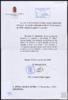Carta de Vicente Orden Vigara a Miguel Delibes Setién, felicitándole por haber sido distinguido c...