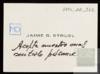 Pésame de Jaime G. Struel por la muerte de Ángeles de Castro.