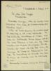 Carta de Miguel Delibes Setién a José Vergés.