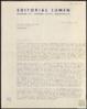 Carta de Esther Tusquets a Miguel Delibes Setién.
